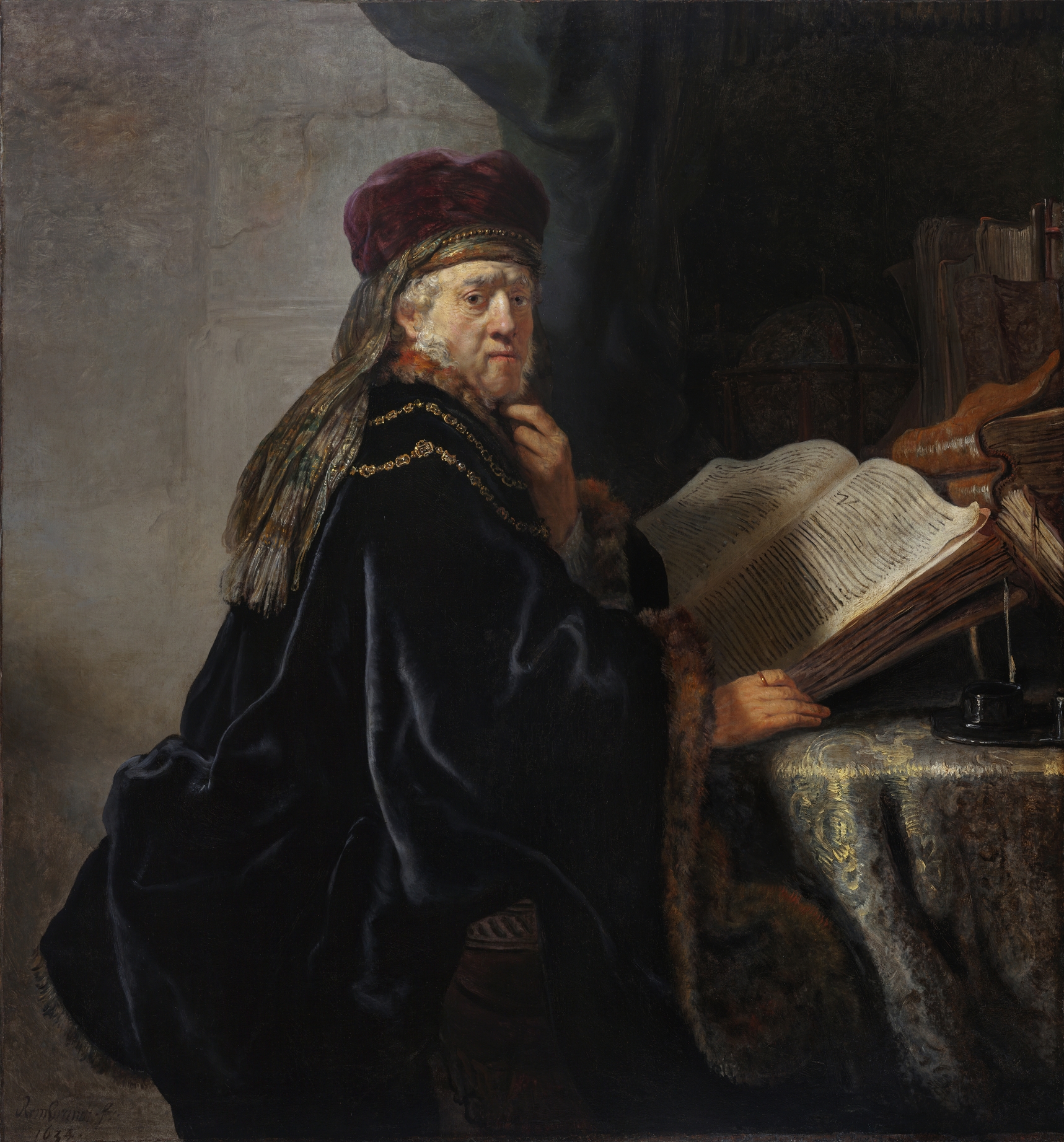 Rembrandt (Harmensz. van Rijn), Gelehrter im Studierzimmer, 1634, Öl auf Leinwand, Nationalgalerie Prag, Foto: Museum